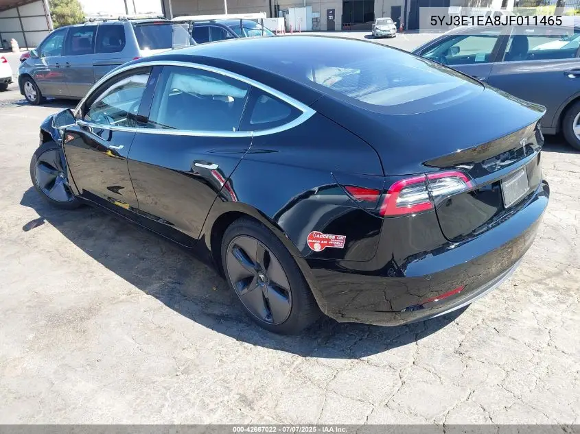 2018 Tesla Model 3 Long Range/Mid Range VIN: 5YJ3E1EA8JF011465 Lot: 42667022
