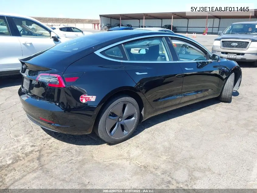 2018 Tesla Model 3 Long Range/Mid Range VIN: 5YJ3E1EA8JF011465 Lot: 42667022