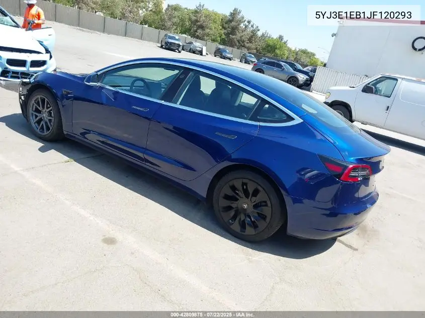 2018 Tesla Model 3 Long Range/Performance VIN: 5YJ3E1EB1JF120293 Lot: 42809875