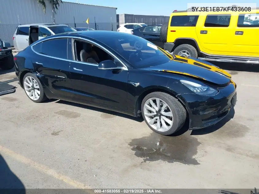 2019 Tesla Model 3 Long Range/Performance VIN: 5YJ3E1EB7KF433608 Lot: 41583055