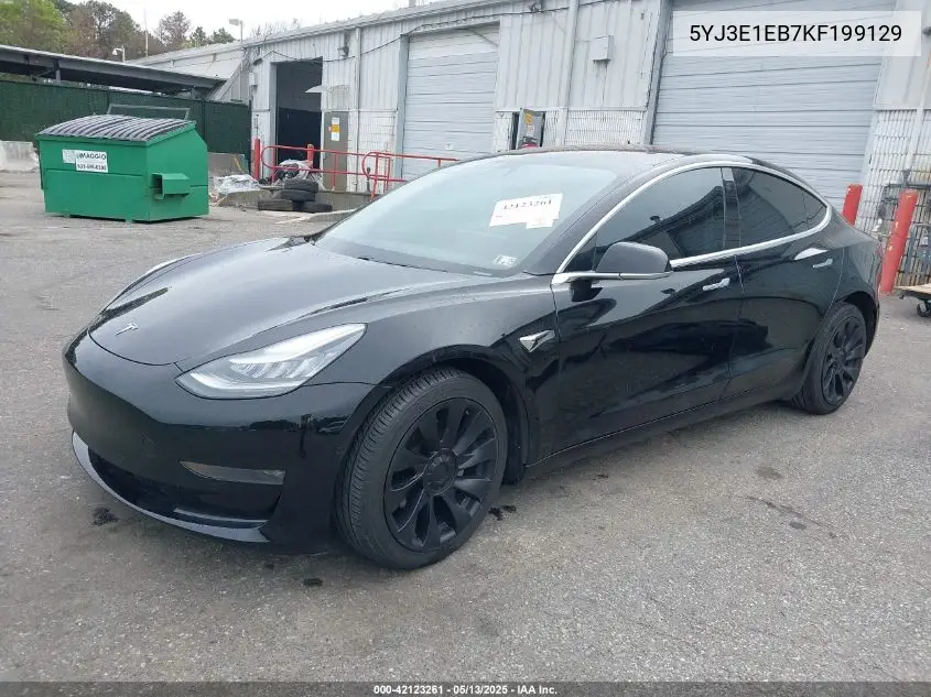 2019 Tesla Model 3 Long Range/Performance VIN: 5YJ3E1EB7KF199129 Lot: 42123261
