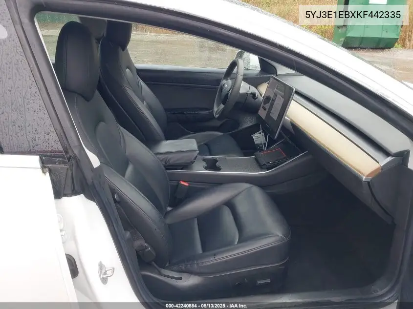2019 Tesla Model 3 Long Range/Performance VIN: 5YJ3E1EBXKF442335 Lot: 42240884