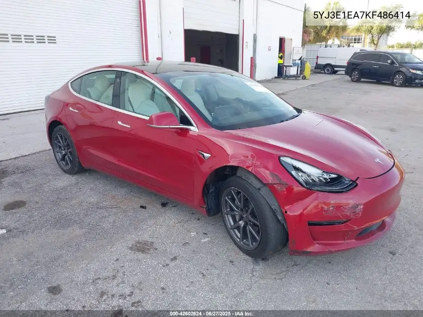 2019 Tesla Model 3 VIN: 5YJ3E1EA7KF486414 Lot: 42602624