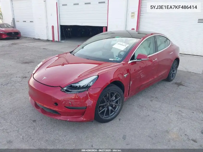2019 Tesla Model 3 VIN: 5YJ3E1EA7KF486414 Lot: 42602624
