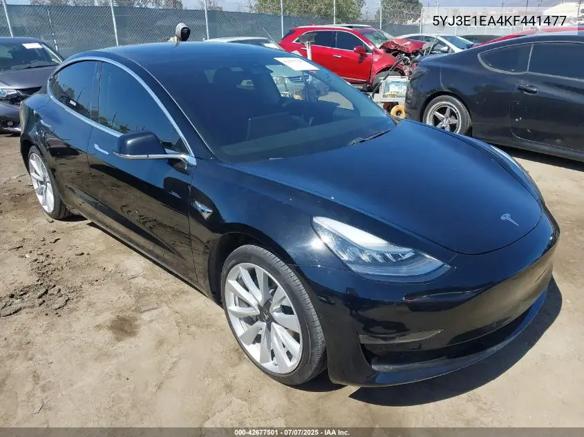 2019 Tesla Model 3 Long Range/Mid Range/Standard Range/Standard Range Plus VIN: 5YJ3E1EA4KF441477 Lot: 42677501