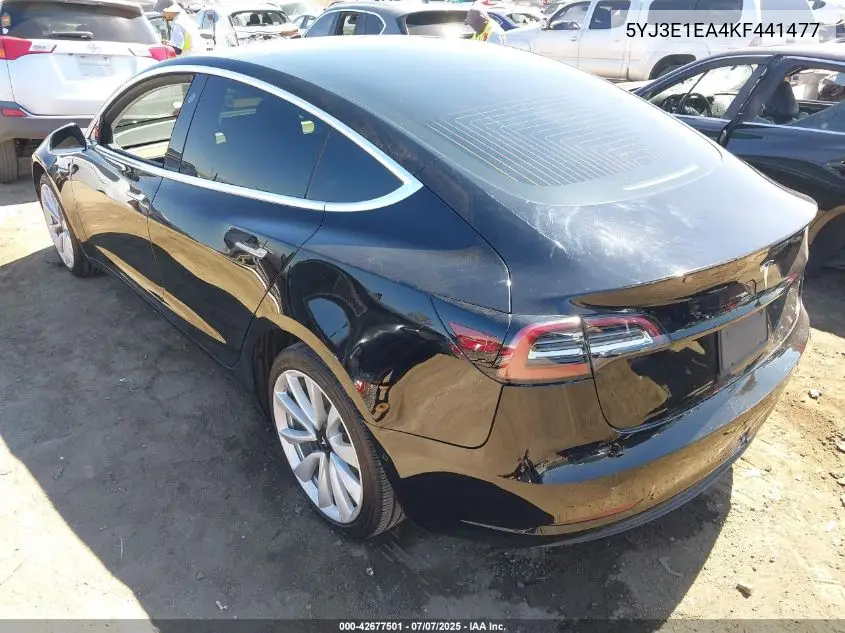 2019 Tesla Model 3 Long Range/Mid Range/Standard Range/Standard Range Plus VIN: 5YJ3E1EA4KF441477 Lot: 42677501