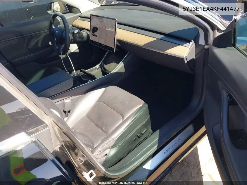 2019 Tesla Model 3 Long Range/Mid Range/Standard Range/Standard Range Plus VIN: 5YJ3E1EA4KF441477 Lot: 42677501