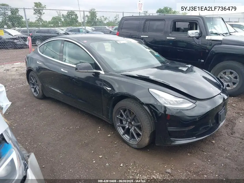 2020 Tesla Model 3 Standard Range Plus Rear-Wheel Drive/Standard Range Rear-Wheel Drive VIN: 5YJ3E1EA2LF736479 Lot: 42610406