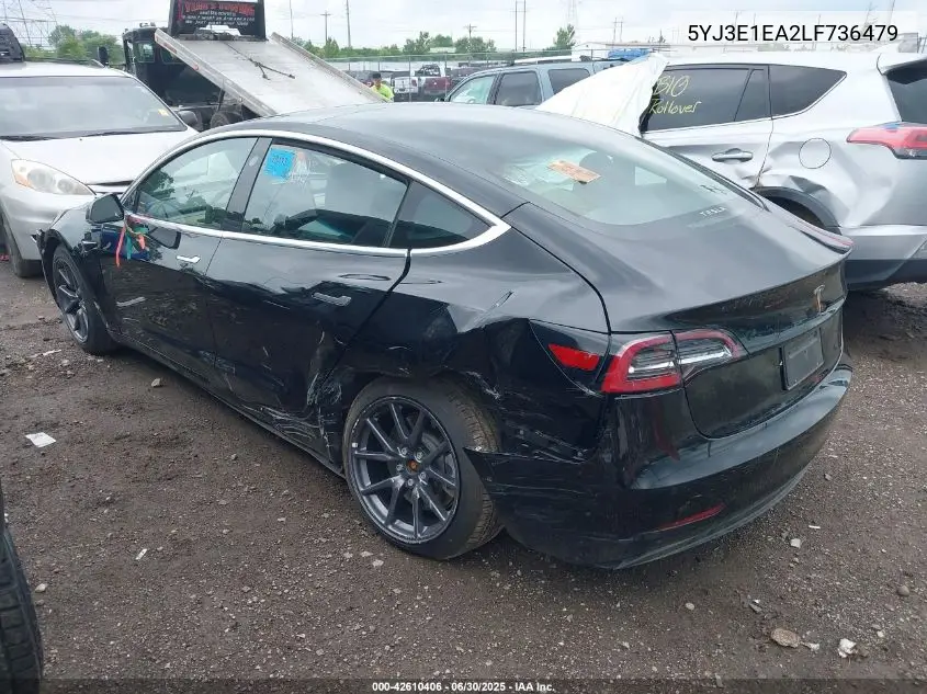 2020 Tesla Model 3 Standard Range Plus Rear-Wheel Drive/Standard Range Rear-Wheel Drive VIN: 5YJ3E1EA2LF736479 Lot: 42610406