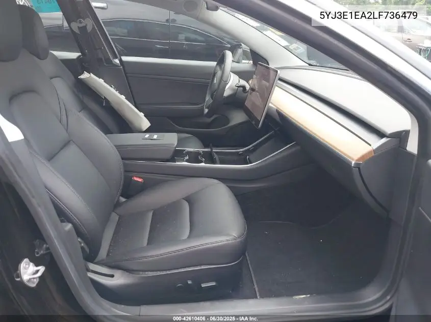 2020 Tesla Model 3 Standard Range Plus Rear-Wheel Drive/Standard Range Rear-Wheel Drive VIN: 5YJ3E1EA2LF736479 Lot: 42610406