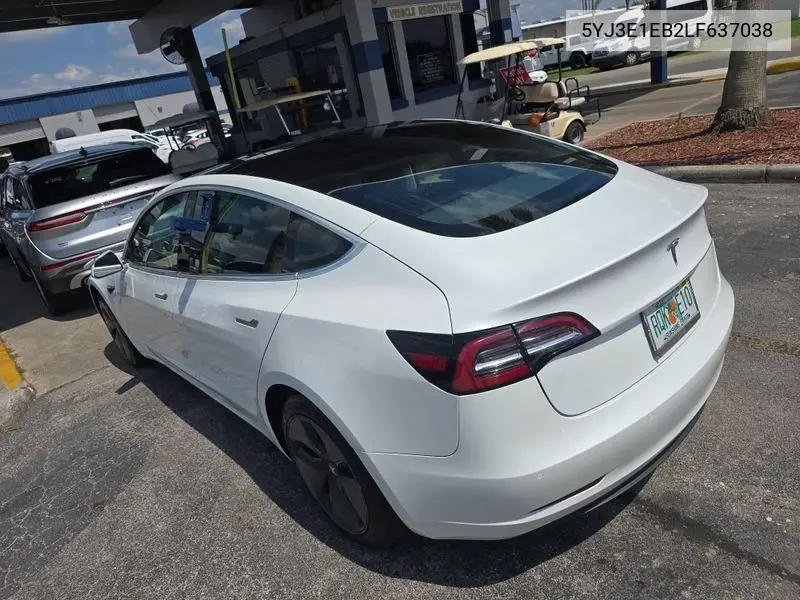 2020 Tesla Model 3 VIN: 5YJ3E1EB2LF637038 Lot: 42681334