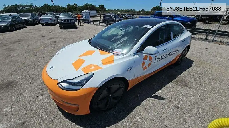 2020 Tesla Model 3 VIN: 5YJ3E1EB2LF637038 Lot: 42681334