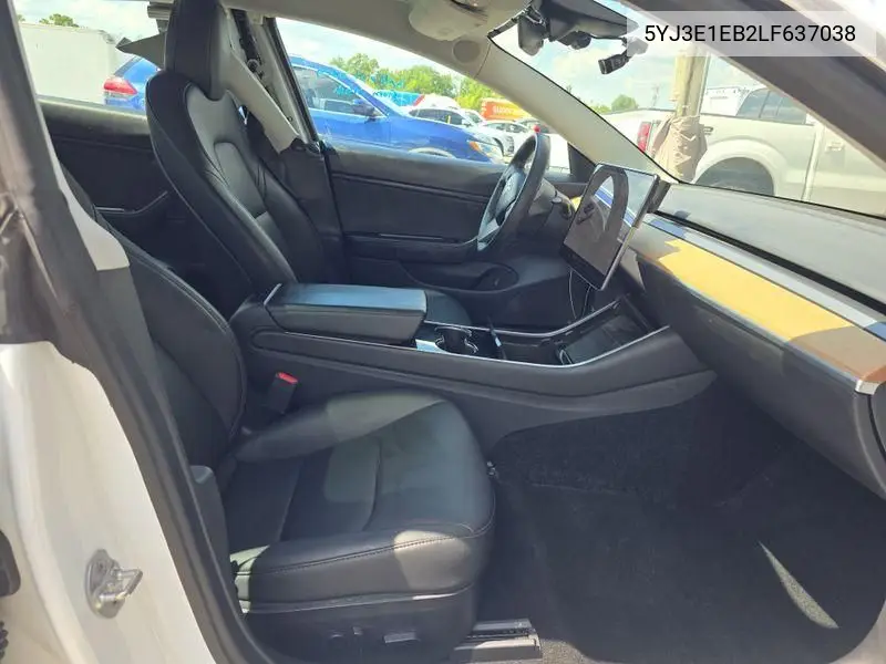 2020 Tesla Model 3 VIN: 5YJ3E1EB2LF637038 Lot: 42681334