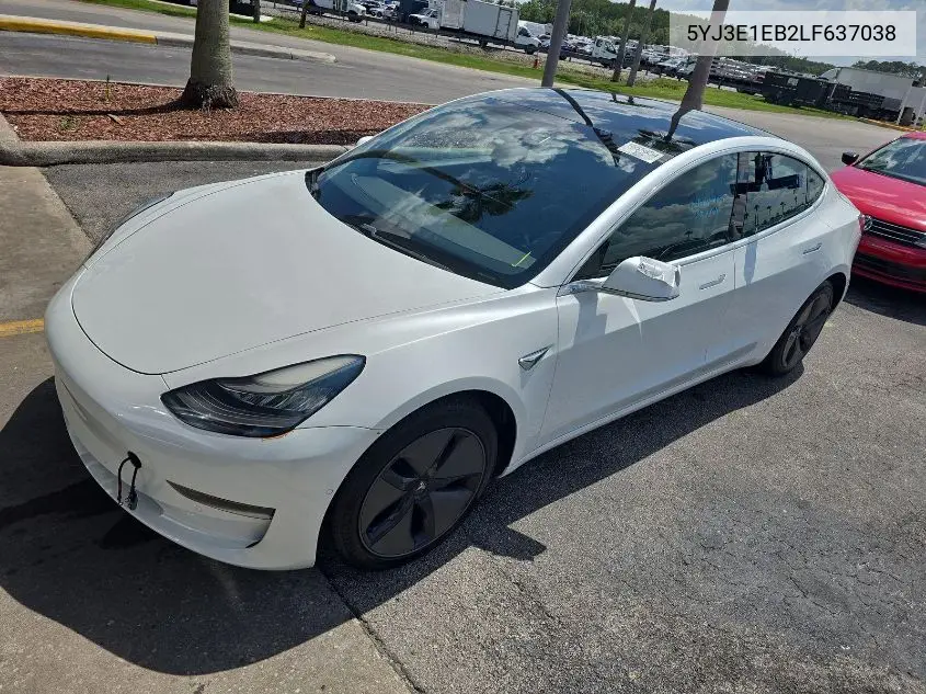 2020 Tesla Model 3 VIN: 5YJ3E1EB2LF637038 Lot: 42681334