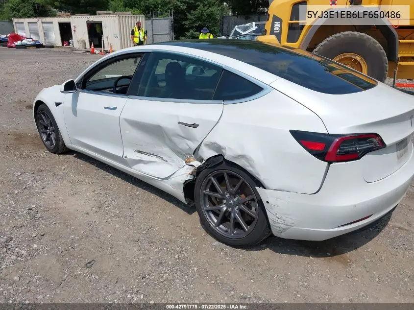 2020 Tesla Model 3 Long Range Dual Motor All-Wheel Drive VIN: 5YJ3E1EB6LF650486 Lot: 42791775