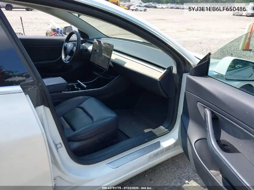 2020 Tesla Model 3 Long Range Dual Motor All-Wheel Drive VIN: 5YJ3E1EB6LF650486 Lot: 42791775