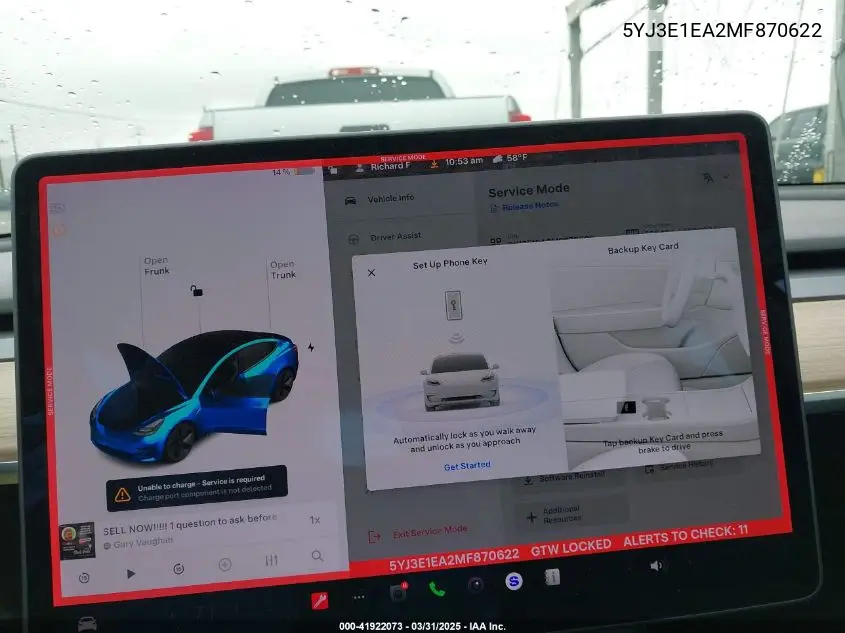 2021 Tesla Model 3 Standard Range Plus Rear-Wheel Drive VIN: 5YJ3E1EA2MF870622 Lot: 41922073
