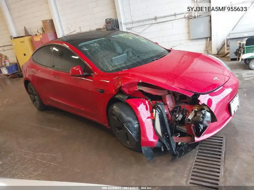 2021 Tesla Model 3 Standard Range Plus Rear-Wheel Drive VIN: 5YJ3E1EA5MF955633 Lot: 42256941