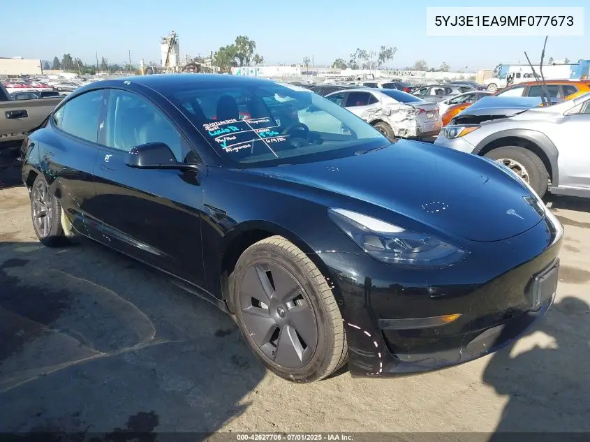 2021 Tesla Model 3 Standard Range Plus Rear-Wheel Drive VIN: 5YJ3E1EA9MF077673 Lot: 42627706