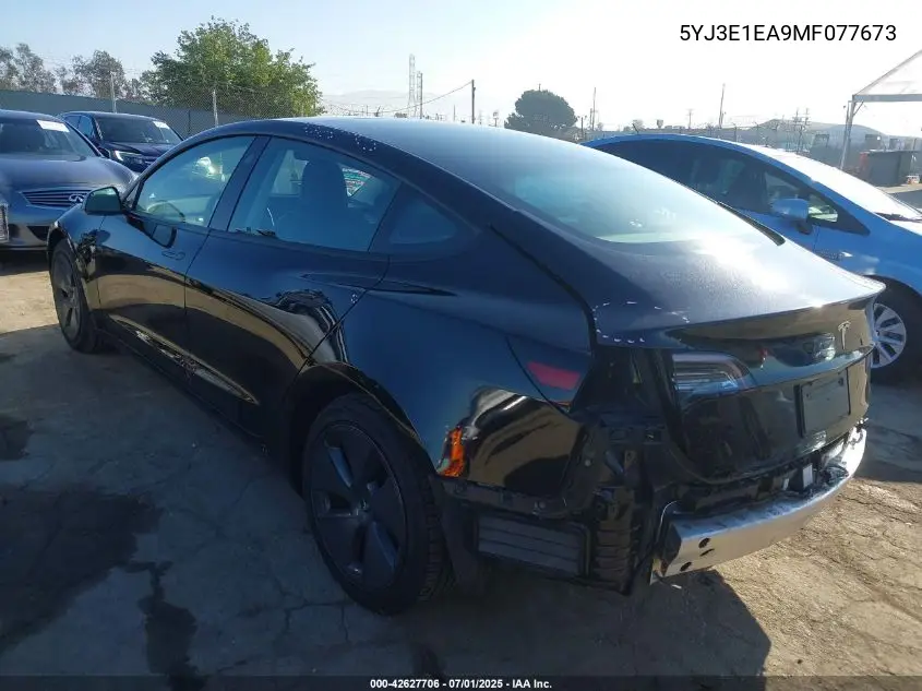 2021 Tesla Model 3 Standard Range Plus Rear-Wheel Drive VIN: 5YJ3E1EA9MF077673 Lot: 42627706