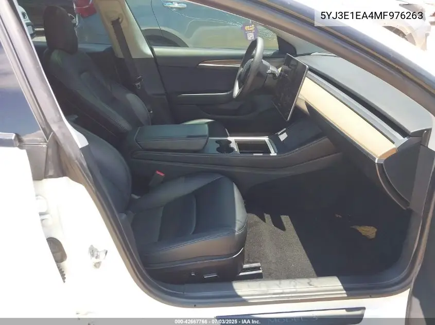 2021 Tesla Model 3 Standard Range Plus Rear-Wheel Drive VIN: 5YJ3E1EA4MF976263 Lot: 42667766