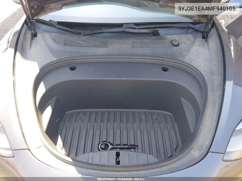 2021 Tesla Model 3 Standard Range Plus Rear-Wheel Drive VIN: 5YJ3E1EA4MF940105 Lot: 42795247