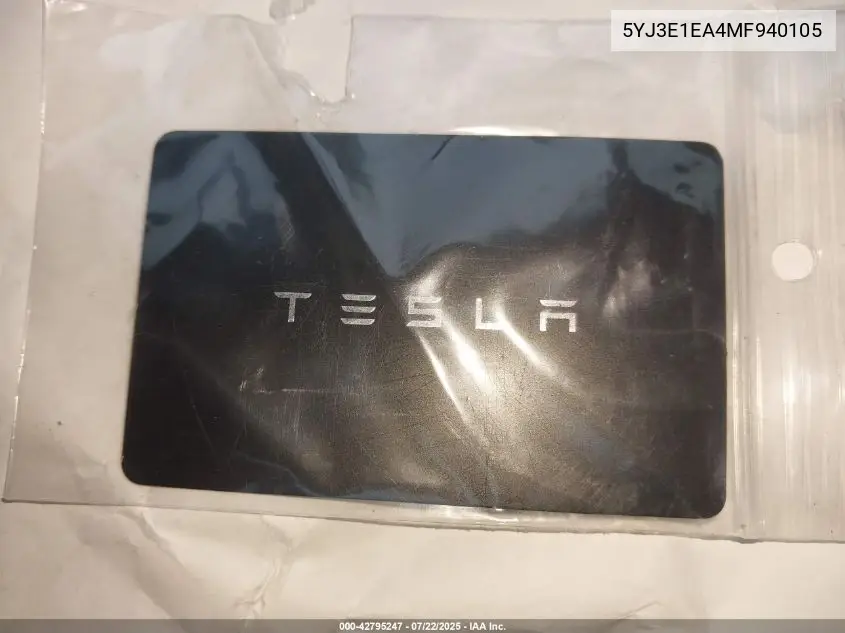 2021 Tesla Model 3 Standard Range Plus Rear-Wheel Drive VIN: 5YJ3E1EA4MF940105 Lot: 42795247
