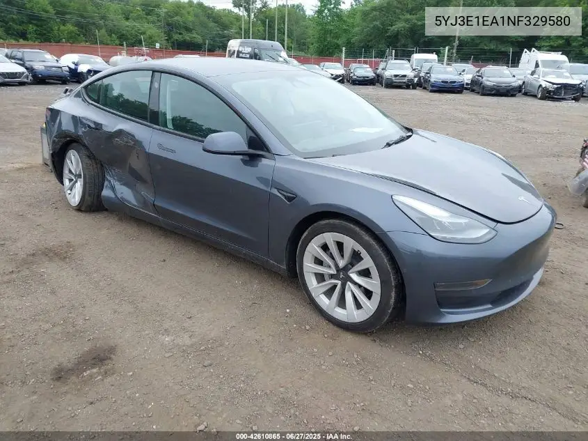 2022 Tesla Model 3 Rear-Wheel Drive VIN: 5YJ3E1EA1NF329580 Lot: 42610865