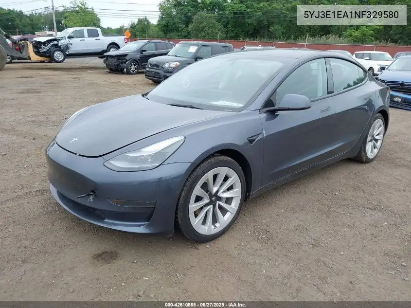 2022 Tesla Model 3 Rear-Wheel Drive VIN: 5YJ3E1EA1NF329580 Lot: 42610865