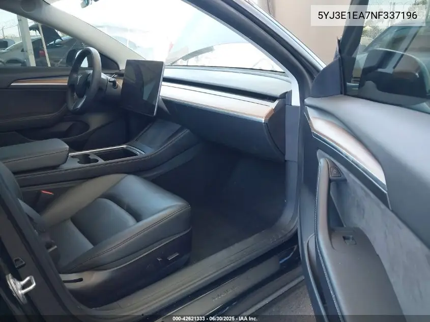 2022 Tesla Model 3 Rear-Wheel Drive VIN: 5YJ3E1EA7NF337196 Lot: 42621333