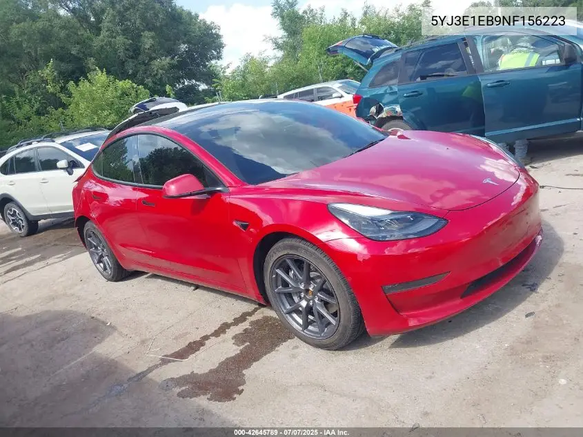 2022 Tesla Model 3 Long Range Dual Motor All-Wheel Drive VIN: 5YJ3E1EB9NF156223 Lot: 42645789