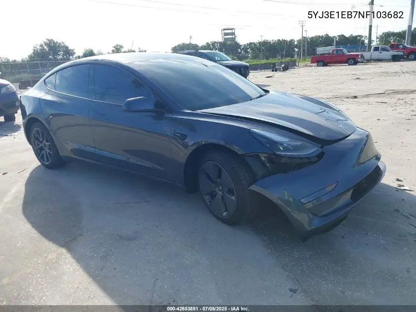 2022 Tesla Model 3 Long Range Dual Motor All-Wheel Drive VIN: 5YJ3E1EB7NF103682 Lot: 42653851