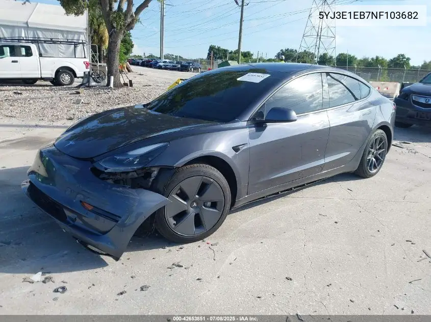 2022 Tesla Model 3 Long Range Dual Motor All-Wheel Drive VIN: 5YJ3E1EB7NF103682 Lot: 42653851