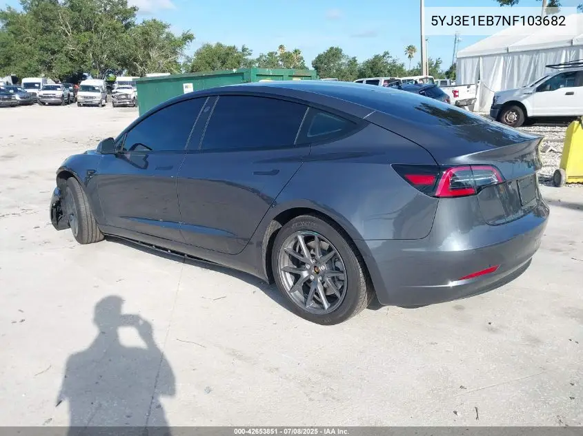 2022 Tesla Model 3 Long Range Dual Motor All-Wheel Drive VIN: 5YJ3E1EB7NF103682 Lot: 42653851