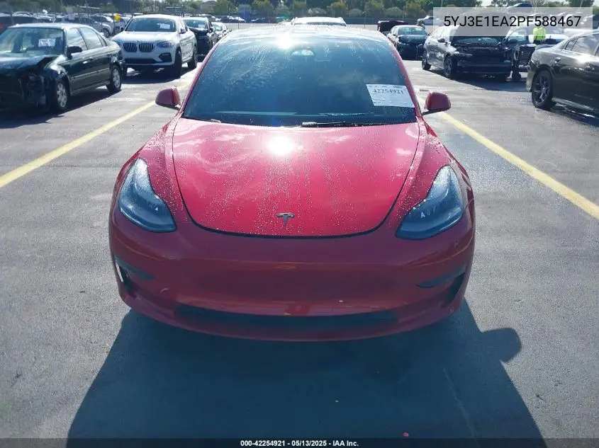 2023 Tesla Model 3 Rear-Wheel Drive VIN: 5YJ3E1EA2PF588467 Lot: 42254921