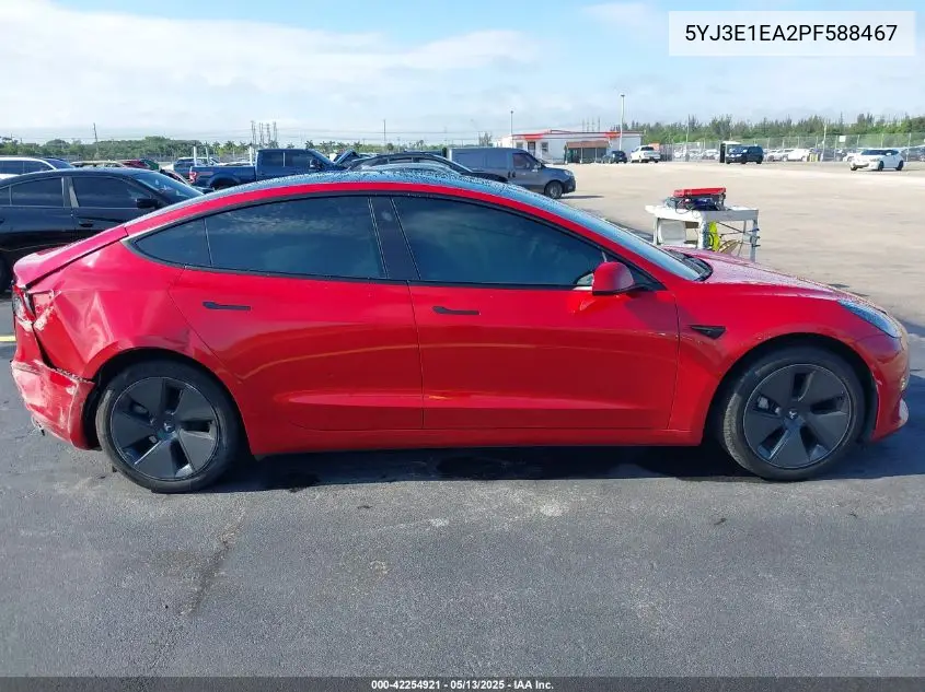 2023 Tesla Model 3 Rear-Wheel Drive VIN: 5YJ3E1EA2PF588467 Lot: 42254921