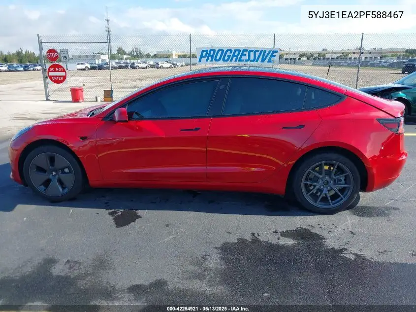 2023 Tesla Model 3 Rear-Wheel Drive VIN: 5YJ3E1EA2PF588467 Lot: 42254921