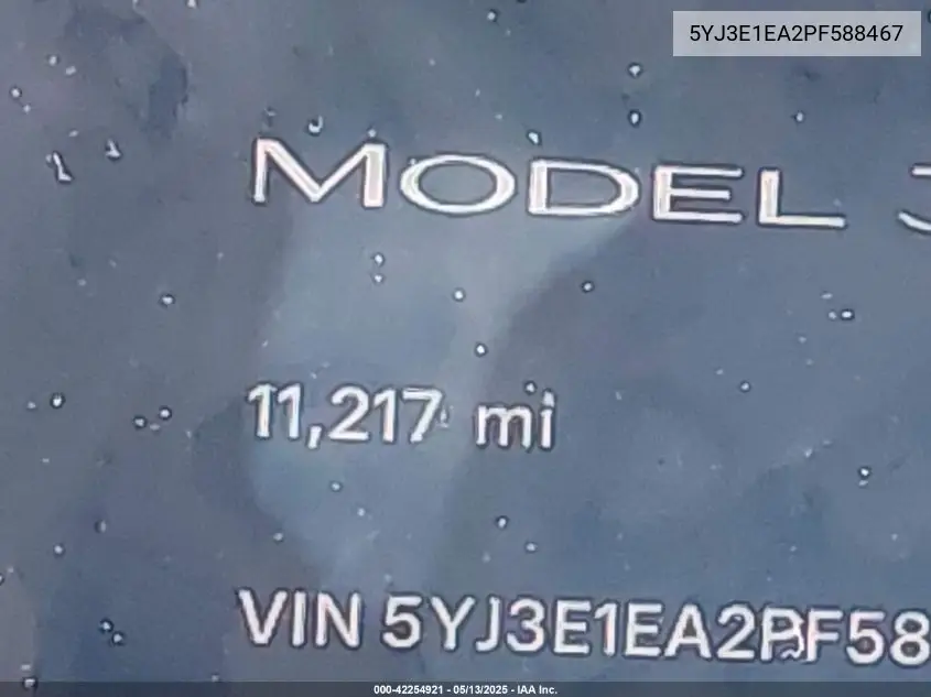 2023 Tesla Model 3 Rear-Wheel Drive VIN: 5YJ3E1EA2PF588467 Lot: 42254921