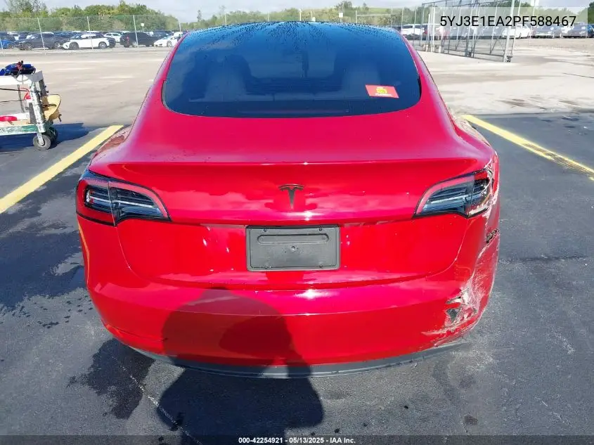 2023 Tesla Model 3 Rear-Wheel Drive VIN: 5YJ3E1EA2PF588467 Lot: 42254921