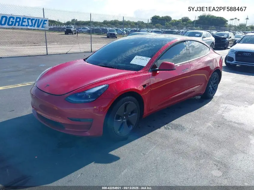2023 Tesla Model 3 Rear-Wheel Drive VIN: 5YJ3E1EA2PF588467 Lot: 42254921