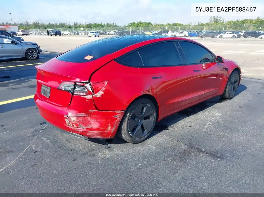 2023 Tesla Model 3 Rear-Wheel Drive VIN: 5YJ3E1EA2PF588467 Lot: 42254921