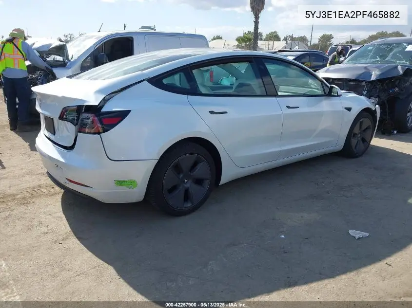 2023 Tesla Model 3 Rear-Wheel Drive VIN: 5YJ3E1EA2PF465882 Lot: 42257900