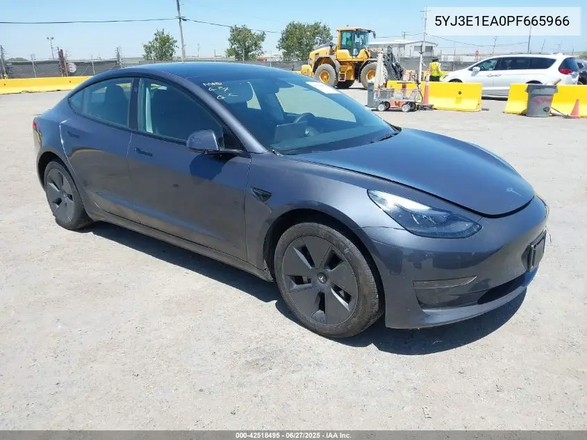2023 Tesla Model 3 Rear-Wheel Drive VIN: 5YJ3E1EA0PF665966 Lot: 42518495