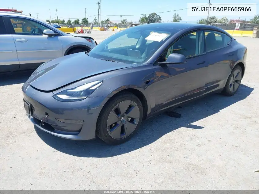 2023 Tesla Model 3 Rear-Wheel Drive VIN: 5YJ3E1EA0PF665966 Lot: 42518495