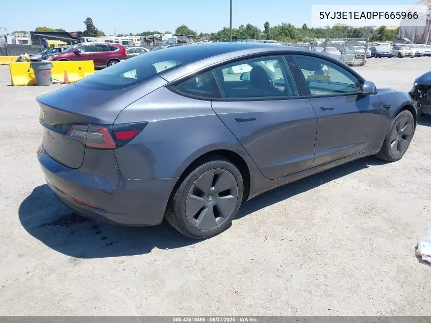 2023 Tesla Model 3 Rear-Wheel Drive VIN: 5YJ3E1EA0PF665966 Lot: 42518495