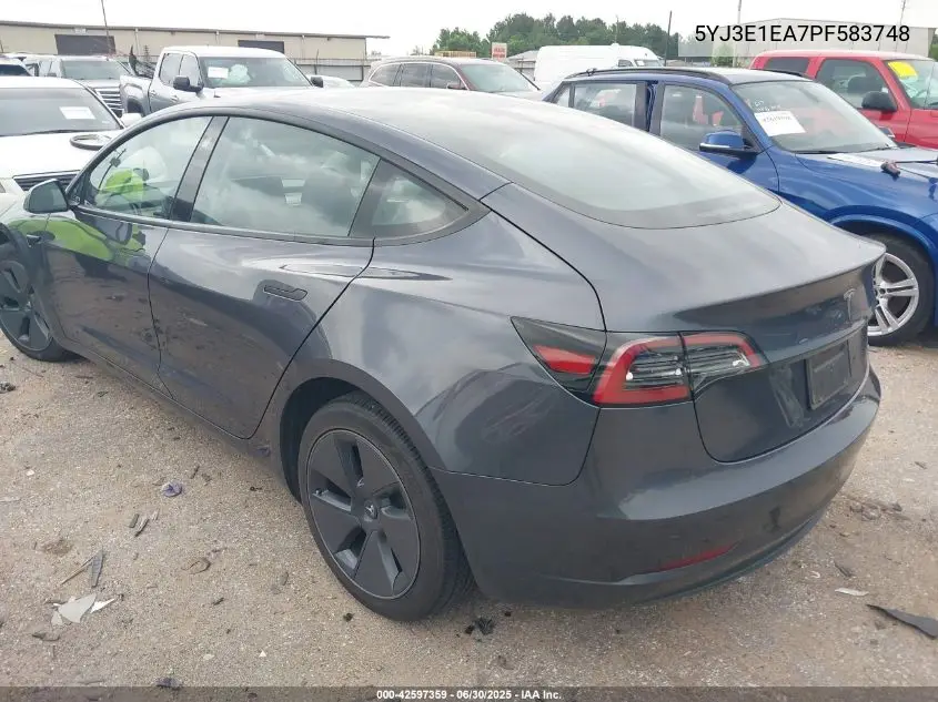 2023 Tesla Model 3 Rear-Wheel Drive VIN: 5YJ3E1EA7PF583748 Lot: 42597359