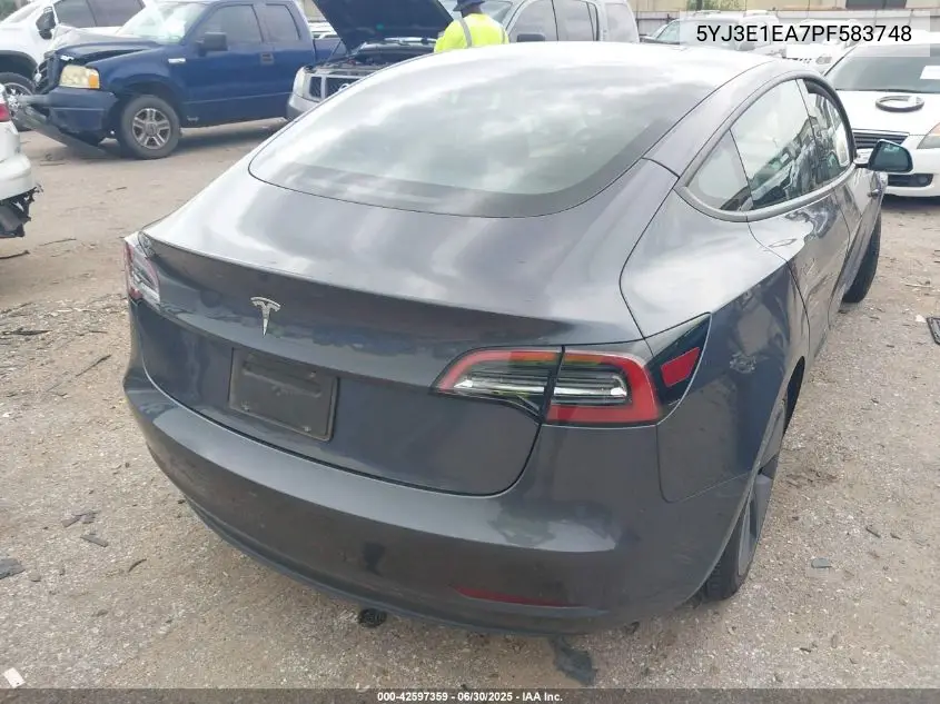 2023 Tesla Model 3 Rear-Wheel Drive VIN: 5YJ3E1EA7PF583748 Lot: 42597359