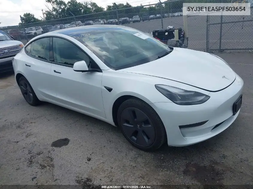 2023 Tesla Model 3 Rear-Wheel Drive VIN: 5YJ3E1EA5PF503654 Lot: 42622031