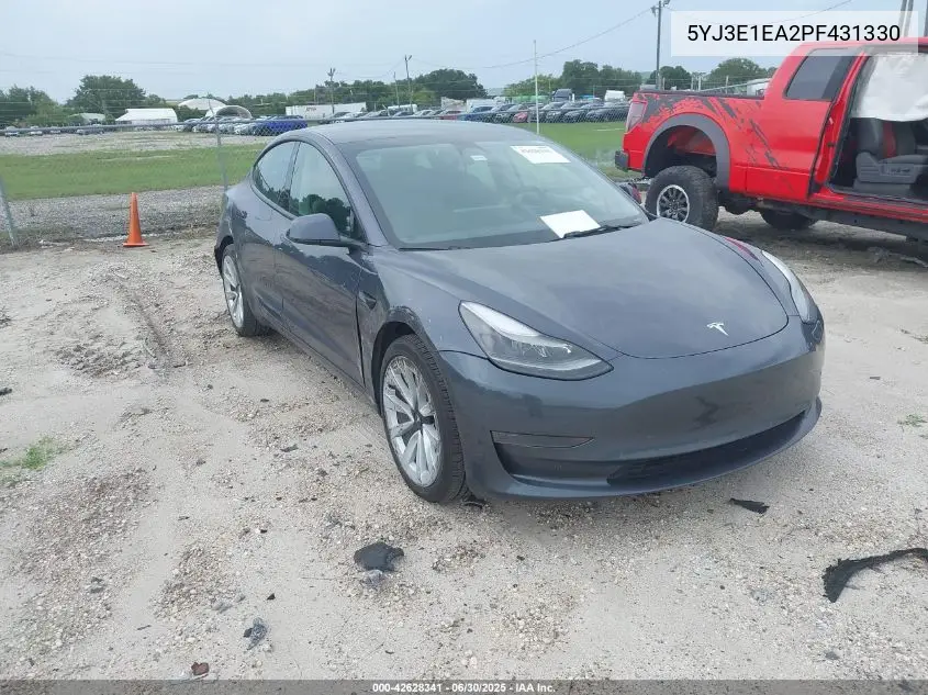 2023 Tesla Model 3 Rear-Wheel Drive VIN: 5YJ3E1EA2PF431330 Lot: 42628341