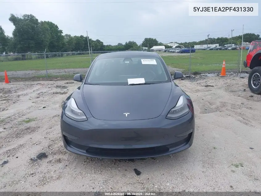 2023 Tesla Model 3 Rear-Wheel Drive VIN: 5YJ3E1EA2PF431330 Lot: 42628341